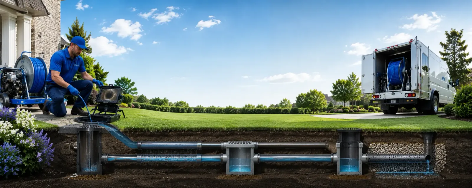 Outdoor drain cleaning information for Exline, IA